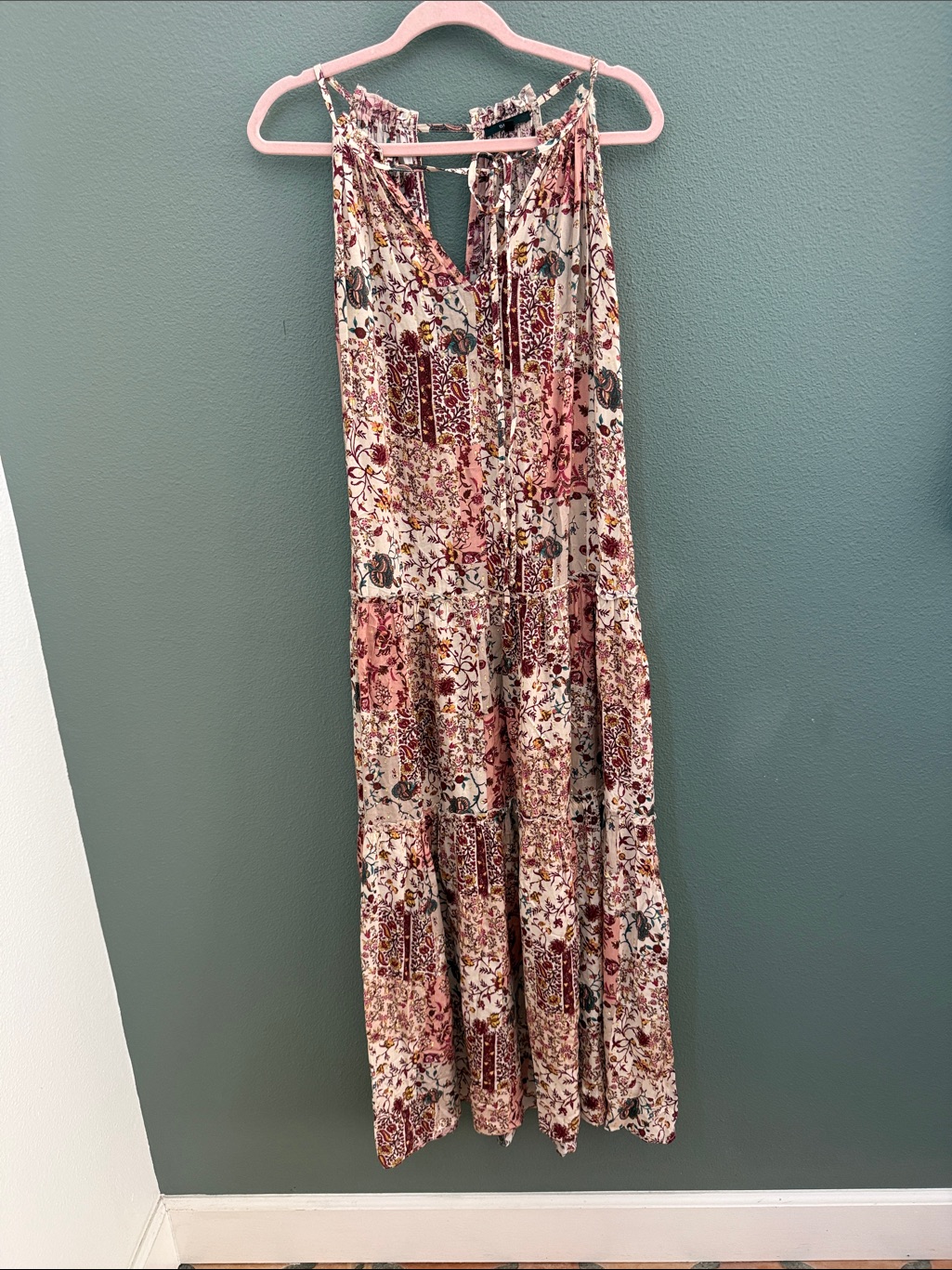 Anthropologie Drew Naomi Maxi Boho Dress In Natural Morocco Sz Small